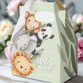 Pastel Tropisch Baby shower Oerwoud Safari Dieren Bedankdoosjes