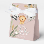 Pastel Tropisch Baby shower Oerwoud Safari Dieren Bedankdoosjes (Voorkant Zijde)