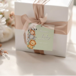 Pastel Tropisch Baby shower Oerwoud Safari Dieren Bedankjes Labels