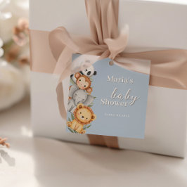 Pastel Tropisch Baby shower Oerwoud Safari Dieren Bedankjes Labels
