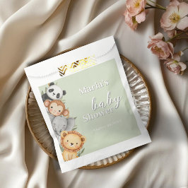 Pastel Tropisch Baby shower Oerwoud Safari Dieren Bedankzakje