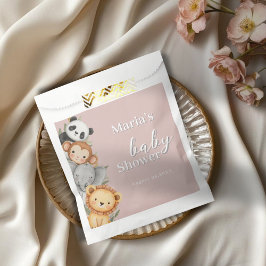 Pastel Tropisch Baby shower Oerwoud Safari Dieren Bedankzakje
