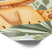 Pastel Tropisch Baby shower Oerwoud Safari Dieren Perfect Poster (Hoek)
