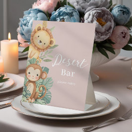 Pastel Tropisch baby shower Oerwoud Safari Dieren Reclamebord Met Voetstuk
