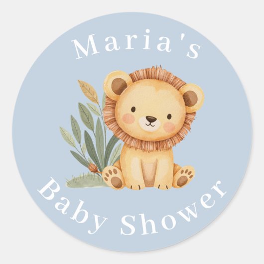 Pastel Tropisch baby shower Oerwoud Safari Dieren Ronde Sticker (Voorkant)
