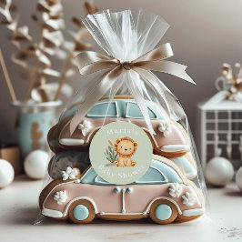 Pastel Tropisch baby shower Oerwoud Safari Dieren Ronde Sticker