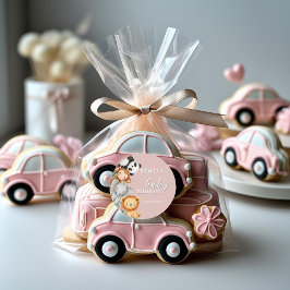Pastel Tropisch Baby shower Oerwoud Safari Dieren Ronde Sticker