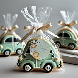 Pastel Tropisch Baby shower Oerwoud Safari Dieren Ronde Sticker