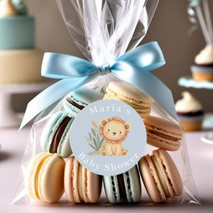 Pastel Tropisch baby shower Oerwoud Safari Dieren Ronde Sticker