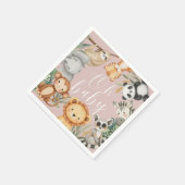 Pastel Tropisch baby shower Oerwoud Safari Dieren Servet (Hoek)