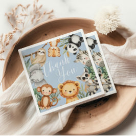 Pastel Tropisch baby shower Oerwoud Safari Dieren Servet