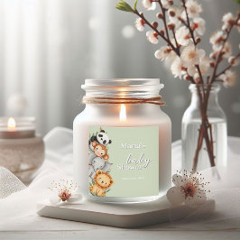 Pastel Tropisch Baby shower Oerwoud Safari Dieren Vierkante Sticker