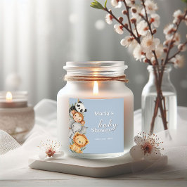 Pastel Tropisch Baby shower Oerwoud Safari Dieren Vierkante Sticker