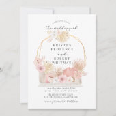 Pastel Tropisch gebladerte Boheemse bruiloft Kaart (Voorkant)