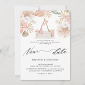 Pastel Tropisch gebladerte Boheemse nieuwe datum b Kaart (Voorkant)