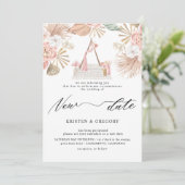 Pastel Tropisch gebladerte Boheemse nieuwe datum b Kaart (Staand voorkant)