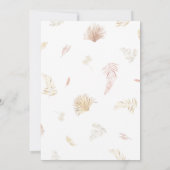 Pastel Tropisch gebladerte Boheemse nieuwe datum b Kaart (Achterkant)