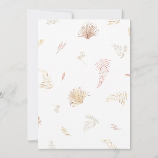 Pastel Tropisch gebladerte Boheemse nieuwe datum b Kaart (Achterkant)