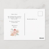 Pastel Tropisch gebladerte bruidsmeisje Briefkaart (Achterkant)