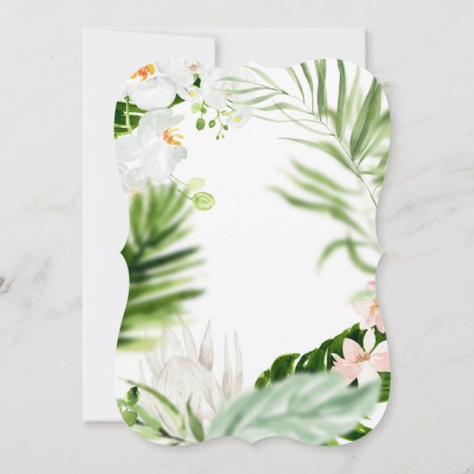 Pastel tropisch+ goud geometrisch baby shower uitn save the date (Achterkant)