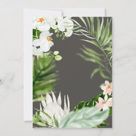 Pastel tropisch+ goud geometrisch baby shower uitn save the date (Achterkant)