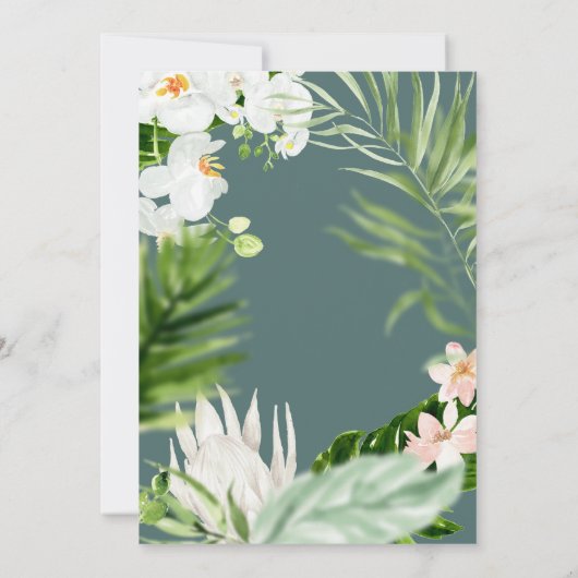 Pastel tropisch+ goud geometrisch baby shower uitn save the date (Achterkant)