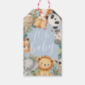 Pastel Tropisch Oerwoud Safari baby doucheDieren Cadeaulabel (Achterkant)