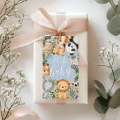 Pastel Tropisch Oerwoud Safari baby doucheDieren Cadeaulabel