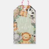 Pastel Tropisch Oerwoud Safari baby doucheDieren Cadeaulabel (Achterkant)