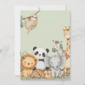 Pastel Tropisch Oerwoud Safari Dieren verjaardag Kaart (Achterkant)