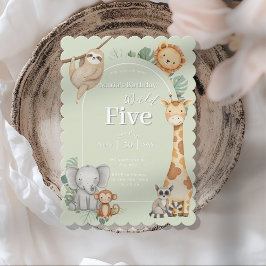 Pastel Tropisch Oerwoud Safari Dieren verjaardag Kaart