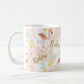 Pastel Tropisch Roze Flamingo patroon Koffiemok (Links)