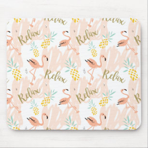 Pastel Tropisch Roze Flamingo patroon Muismat