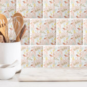 Pastel Tropisch Roze Flamingo patroon Tegeltje