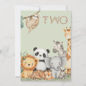 Pastel Tropisch Wild Two Jungle Safari Dieren  Kaart (Achterkant)