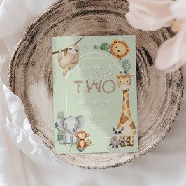 Pastel Tropisch Wild Two Jungle Safari Dieren  Kaart