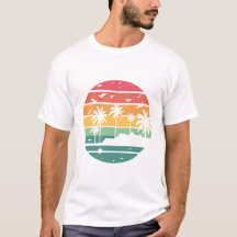 Pastel Tropisch Zonsondergang Palmboom Ontwerp