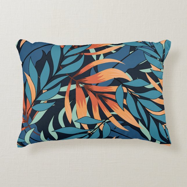 Pastel Tropische Abstracte Botanicals Accent Kussen (Voorkant)