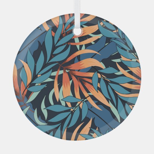 Pastel Tropische Abstracte Botanicals Glas Ornament (Voorkant)