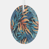 Pastel Tropische Abstracte Botanicals Glas Ornament (Voorkant links)