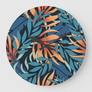 Pastel Tropische Abstracte Botanicals Grote Klok