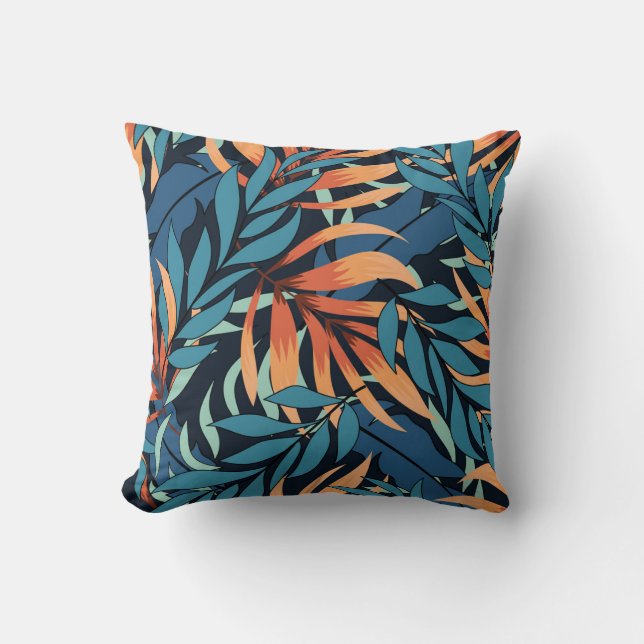 Pastel Tropische Abstracte Botanicals Kussen (Voorkant)