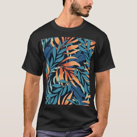 Pastel Tropische Abstracte Botanicals T-shirt (Voorkant)