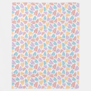 Pastel Tropische Bladeren Fleece Deken
