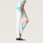 Pastel Tropische Bloem Dames Leggings (Rechts)