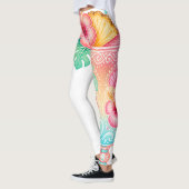 Pastel Tropische Bloem Dames Leggings (Links)