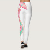 Pastel Tropische Bloem Dames Leggings (Achterkant)