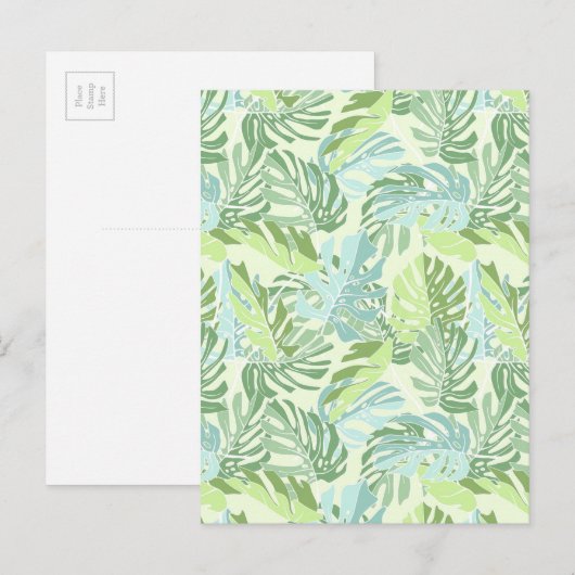 Pastel Tropische palmbladeren Briefkaart (Voorkant / Achterkant)