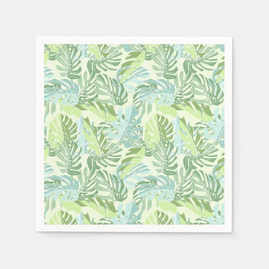 Pastel Tropische palmbladeren Servet (Voorkant)