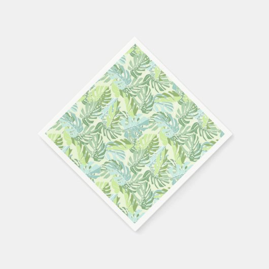 Pastel Tropische palmbladeren Servet (Hoek)